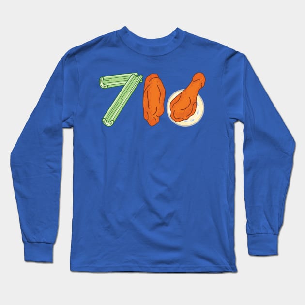 716 Chicken Wings and Bleu Cheese Dip Long Sleeve T-Shirt by JossSperdutoArt